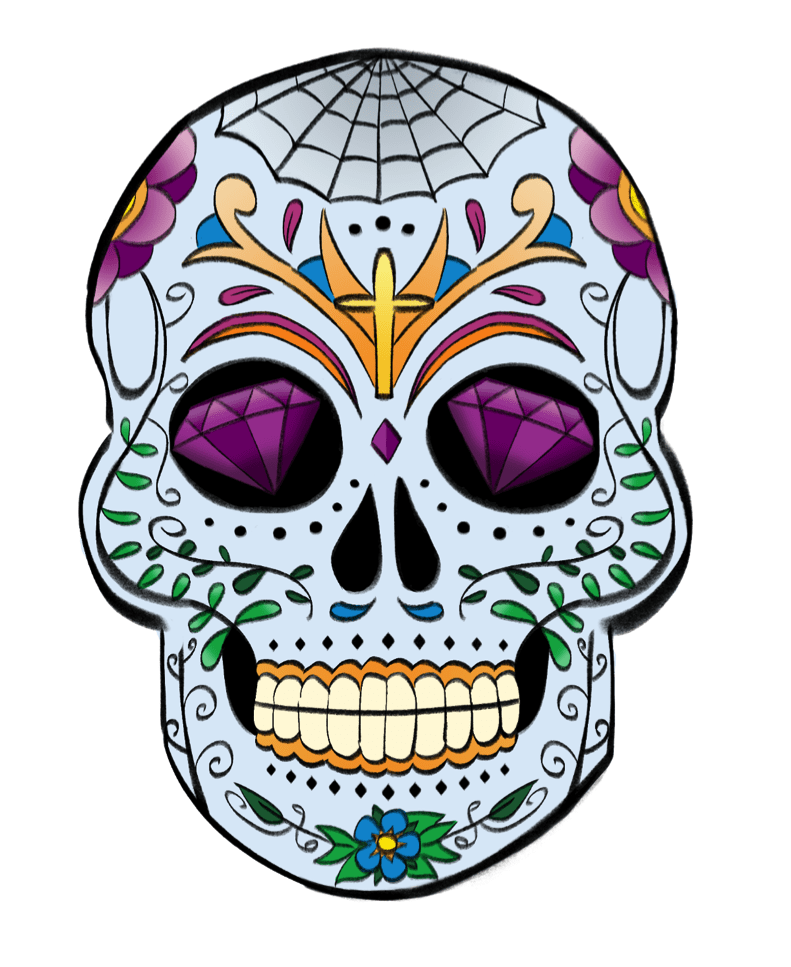 dessiner un crâne mexicain 2