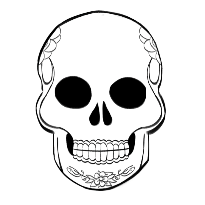 dessiner les ornements du deuxième crâne mexicain 1