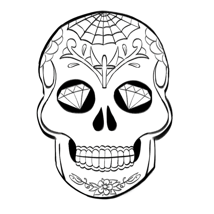 dessiner les ornements du deuxième crâne mexicain 4