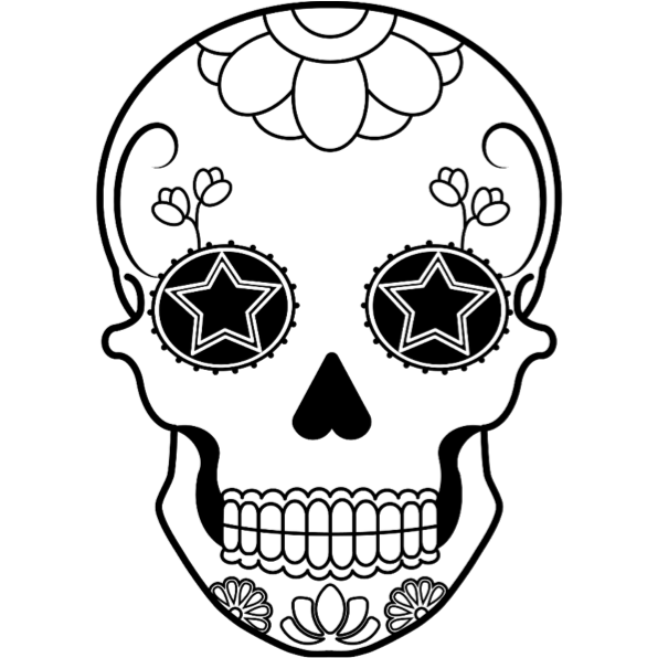 dessiner les ornements du premier crâne mexicain 2