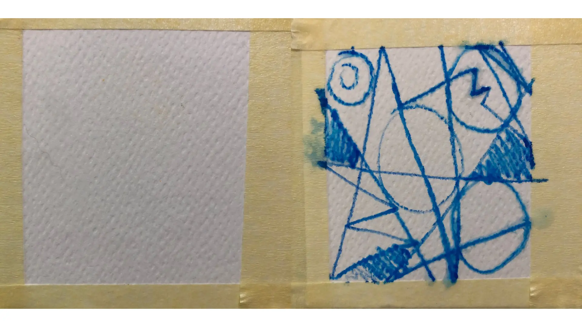 dessiner avec un crayon aquarellable mouillé