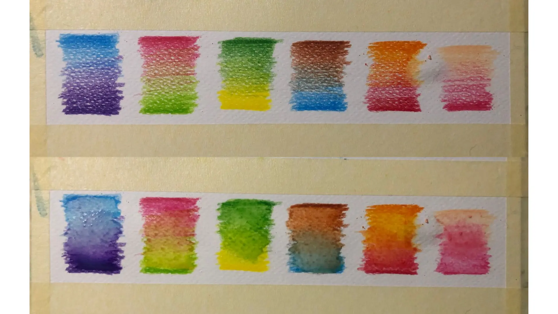 dessiner des transitions de couleurs avec des crayons aquarellables