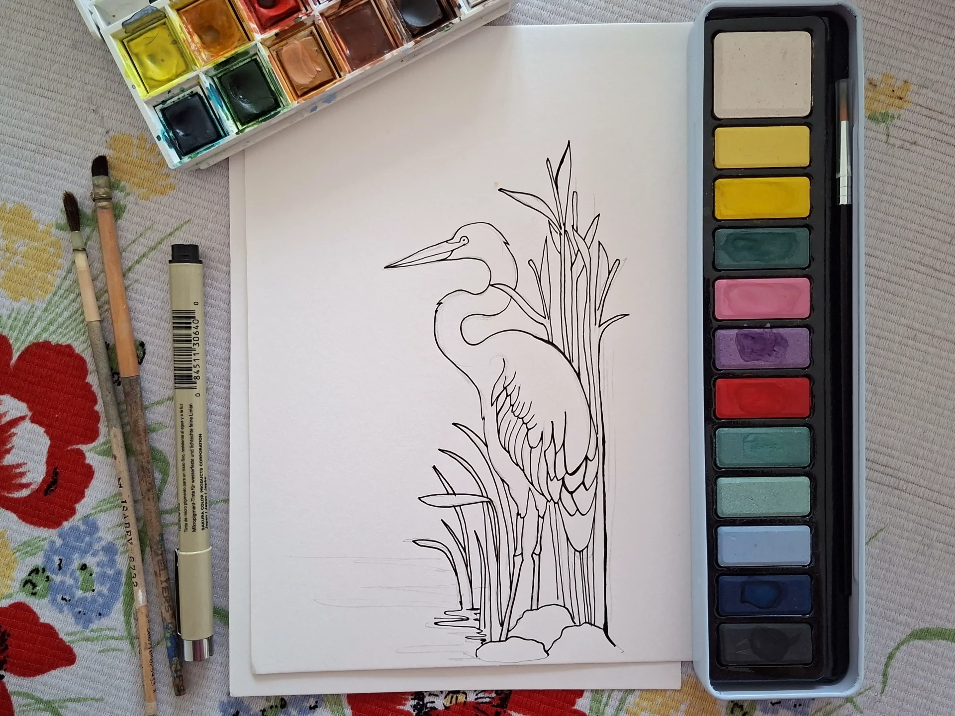 réussir un croquis avant de peindre à l’aquarelle
