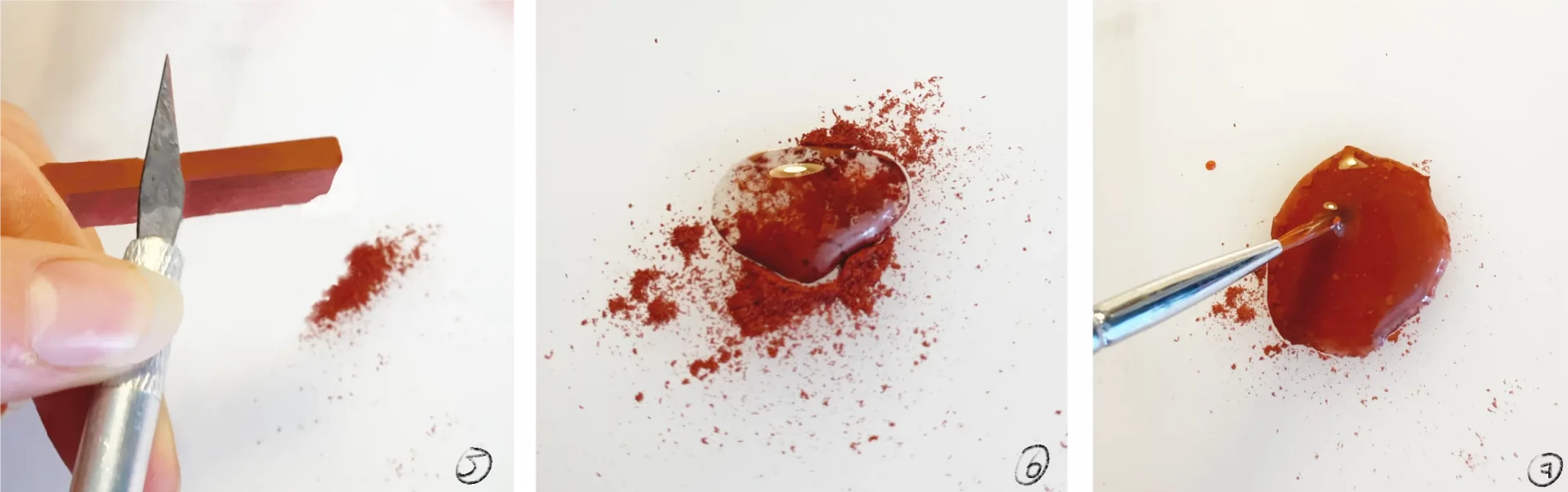 réaliser la préparation de la sanguine humide 