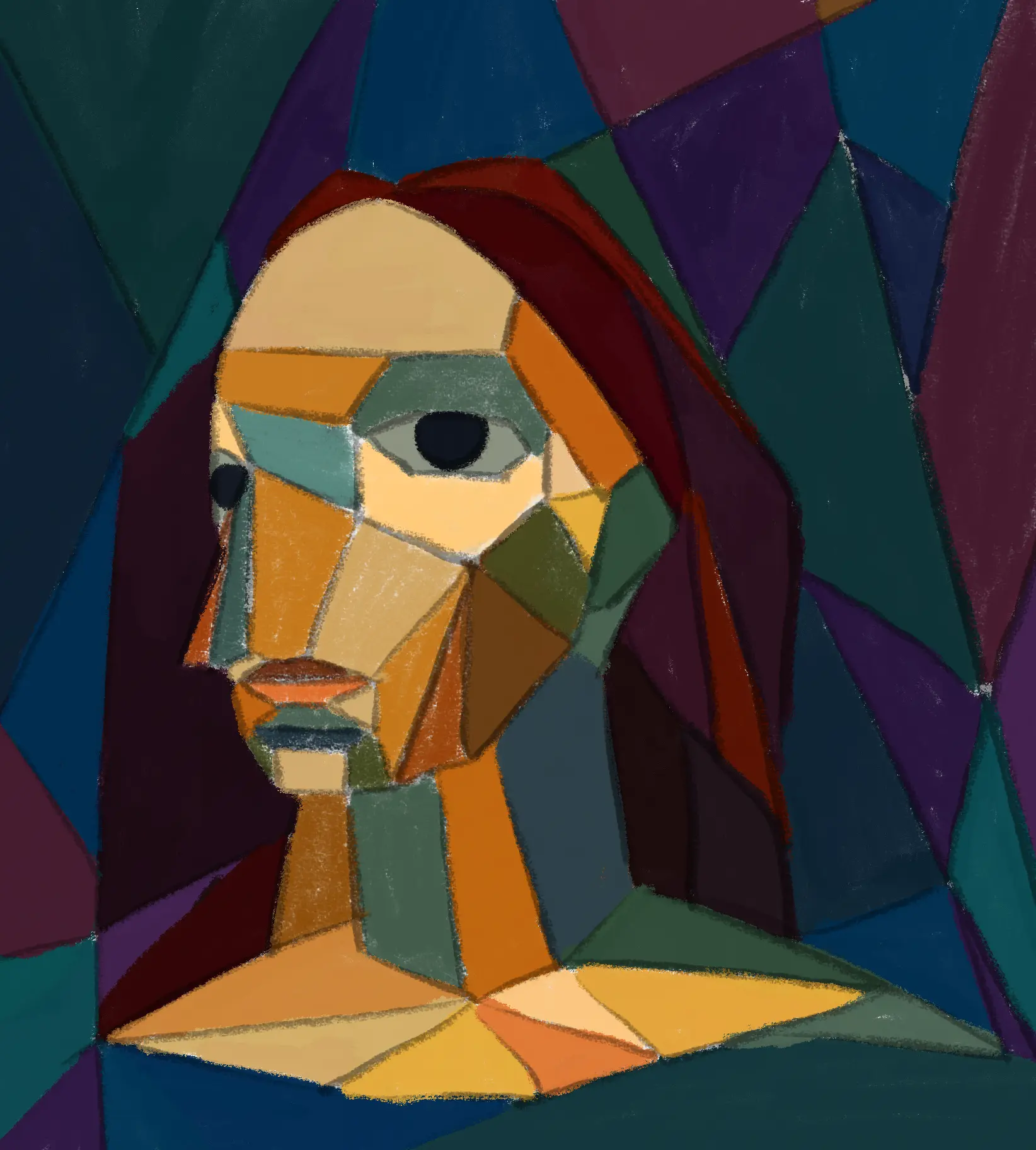 dessiner les couleurs d’un dessin cubiste