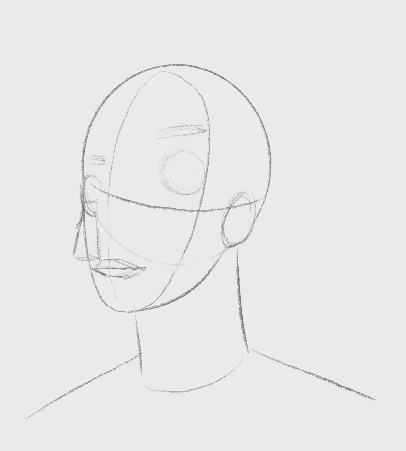 dessiner le nez d’un dessin cubiste