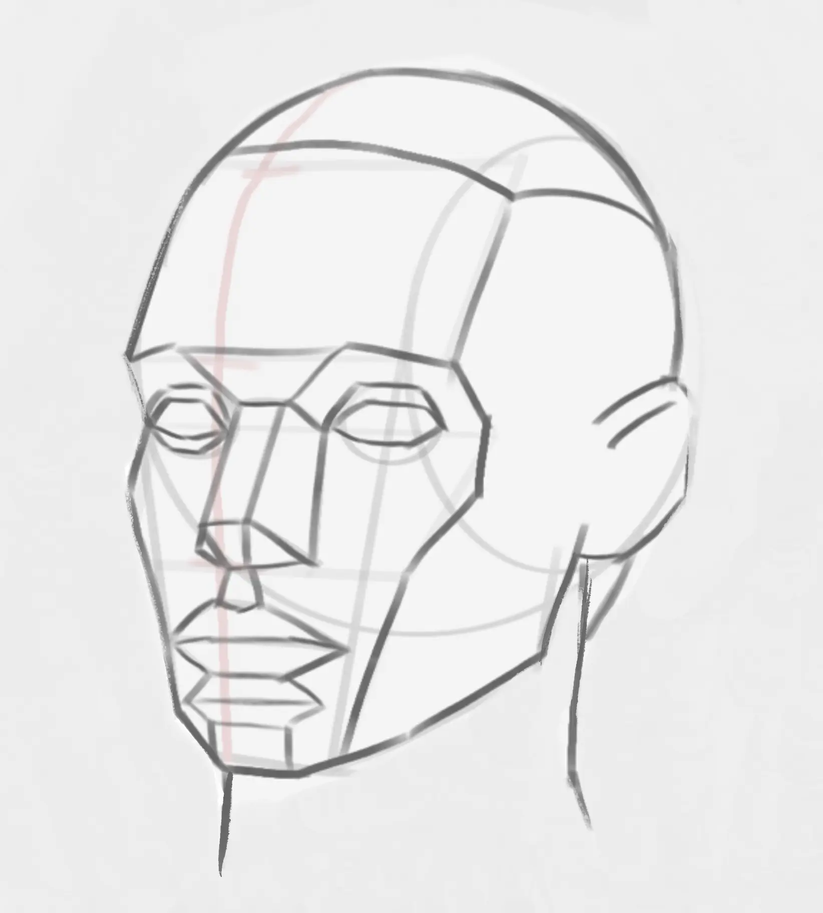 dessiner les yeux d’un dessin cubiste