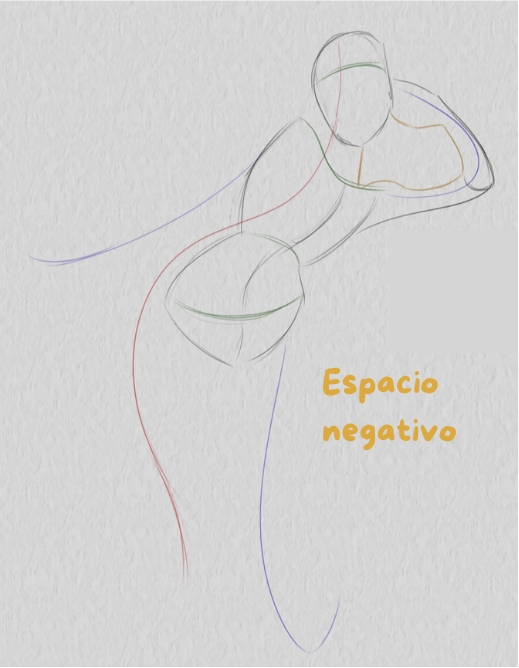 dibujo de un espacio negativo de una pose