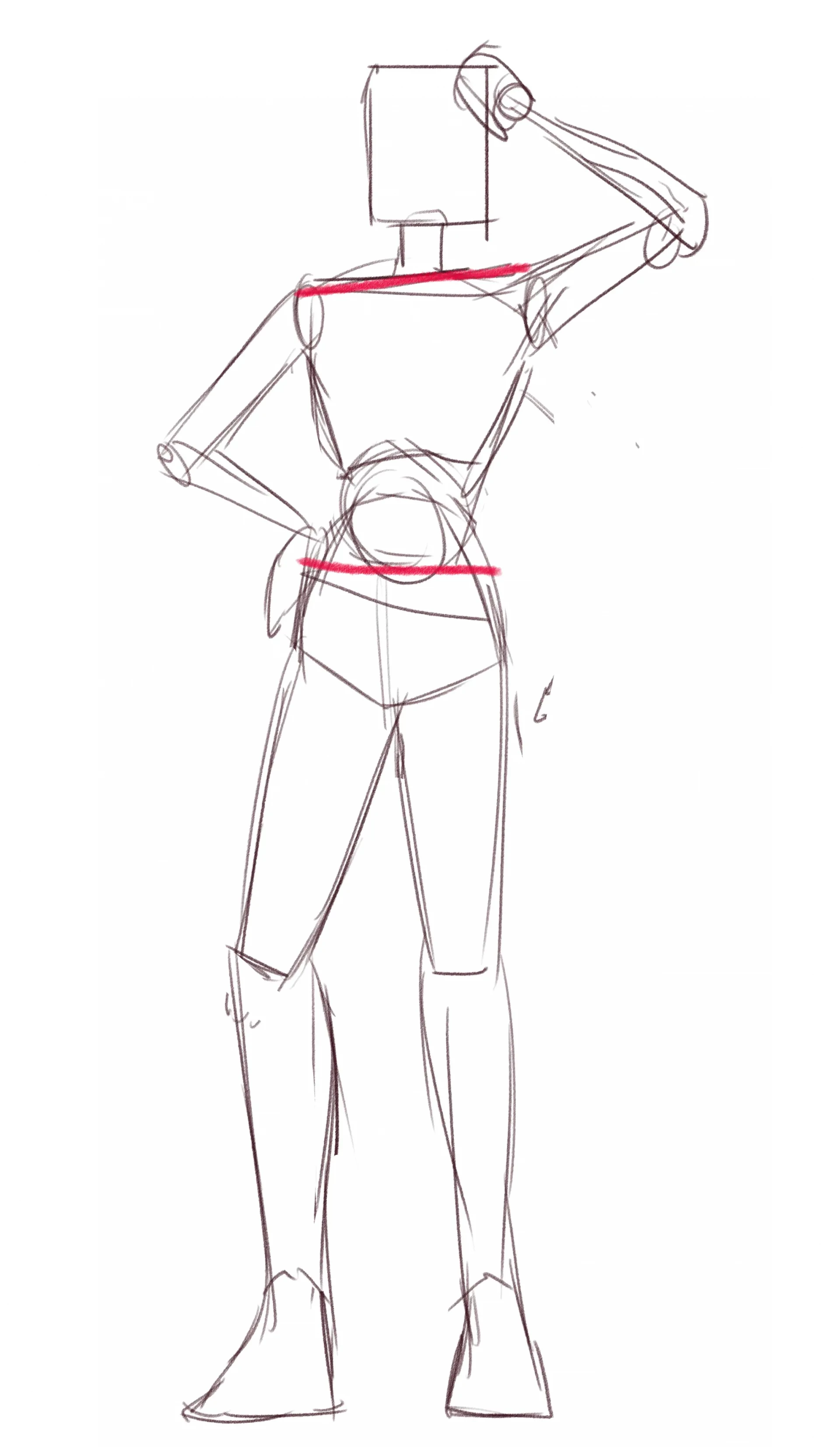 drawing of a character pose from imagination