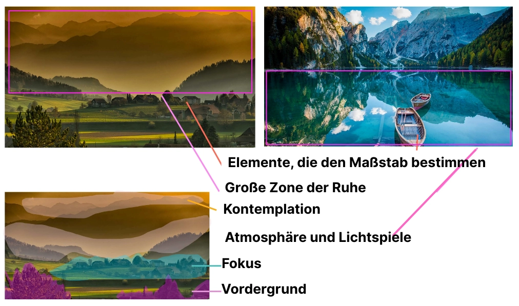 Beispiel für die Anatomie einer Landschaftszeichnung