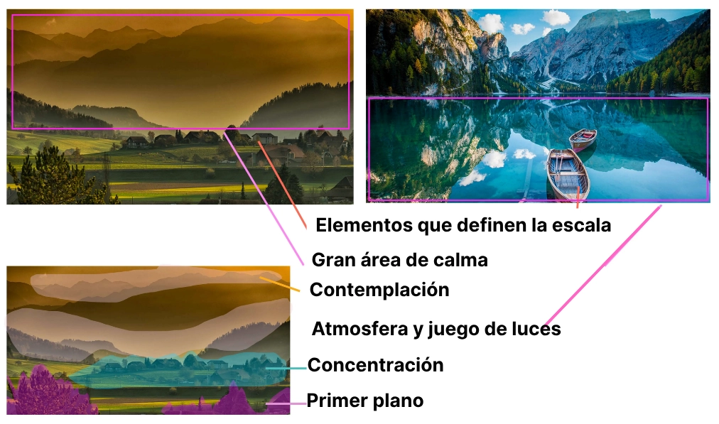 ejemplo de la anatomía de un dibujo de paisaje