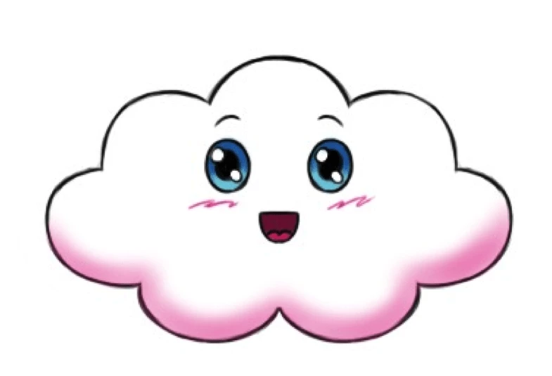 Dessin d'un nuage kawaii facile, étape 4