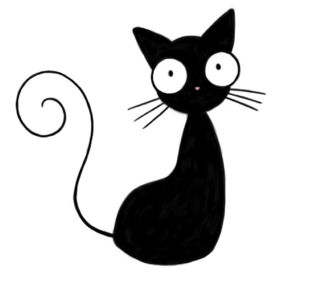 Dessiner un chat noir facilement, étape finale