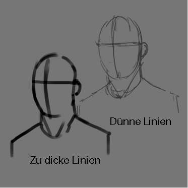Illustration von Strichen zum Zeichnen auf einem Tablet