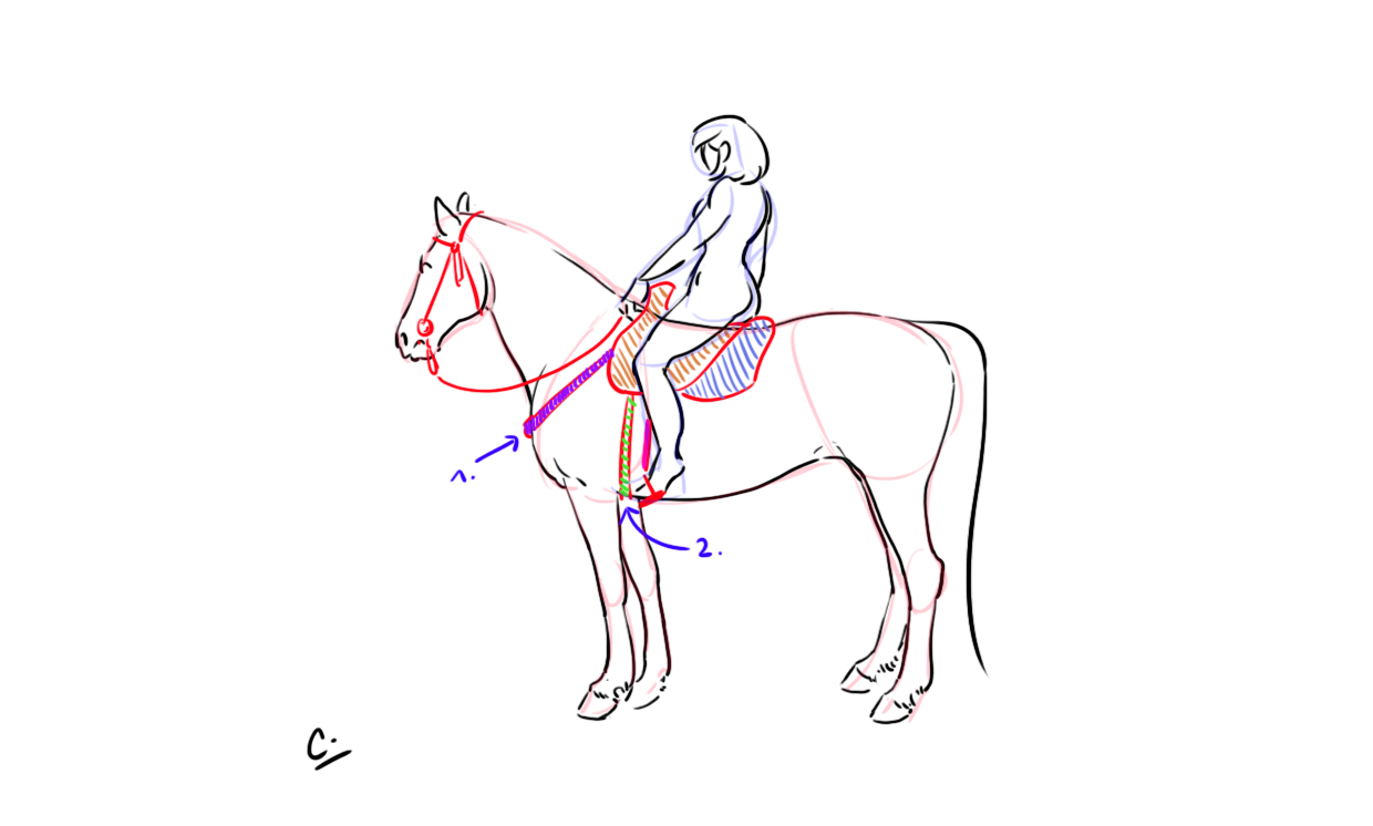 dessin difficile du cheval et du cavalier 2
