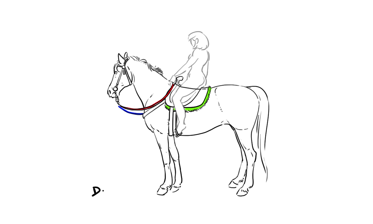 dessin difficile du cheval et du cavalier 3