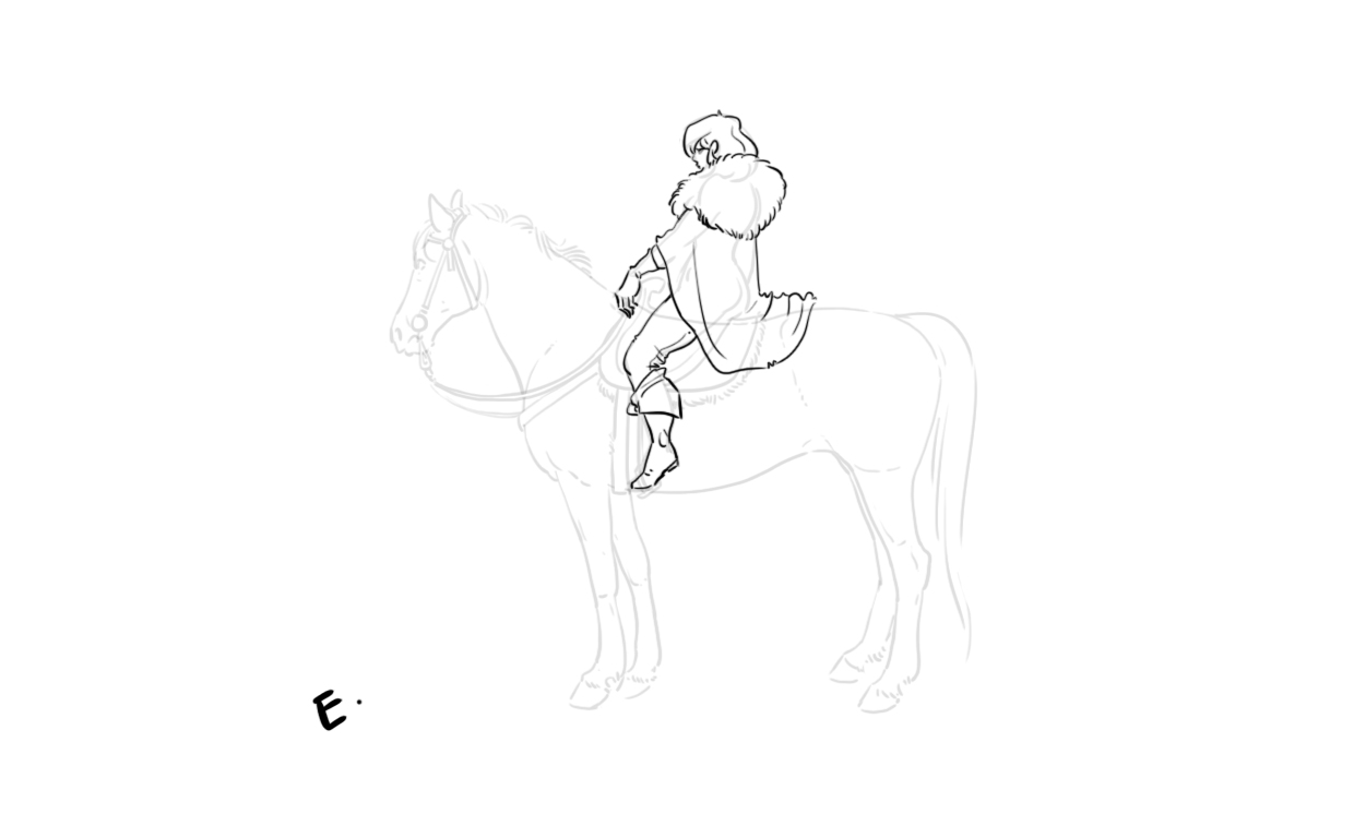 dessin difficile du cheval et du cavalier 4