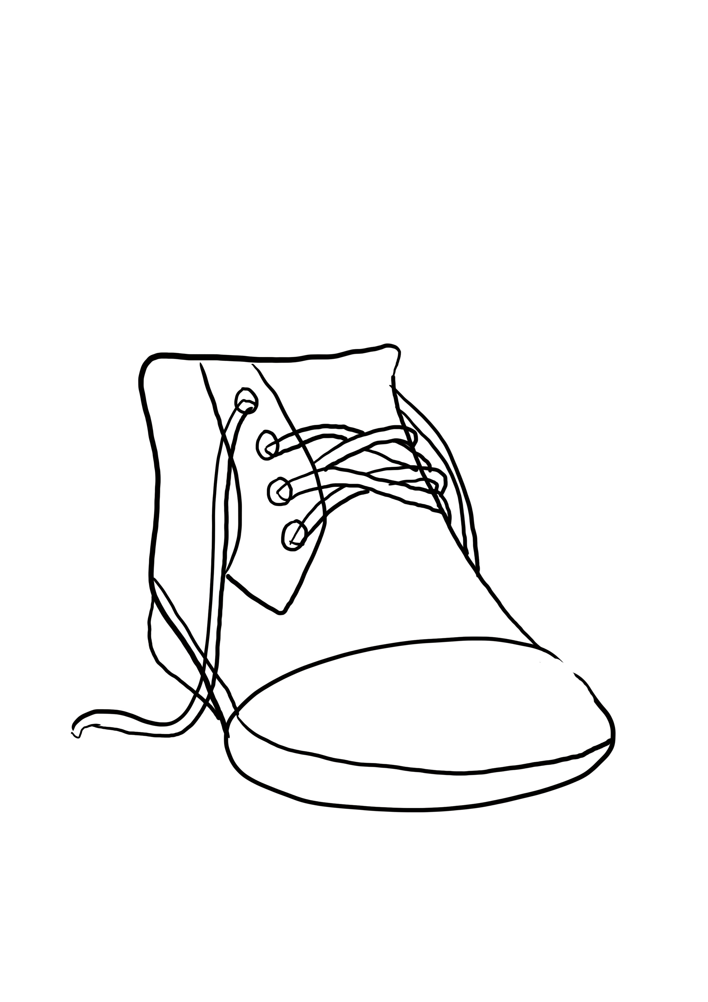 dessin difficile : les lacets de la chaussure