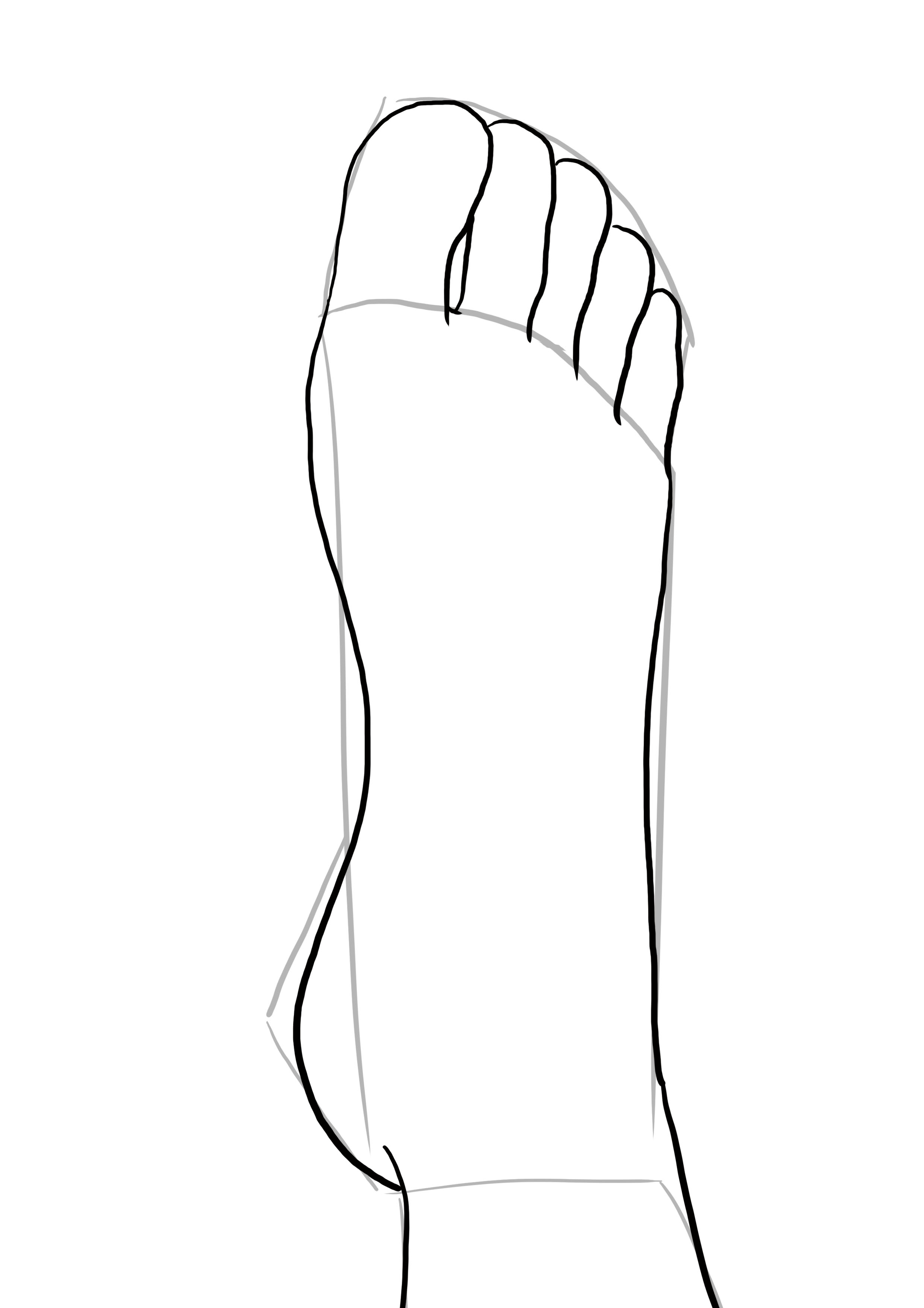dessin difficile : base du pied 2
