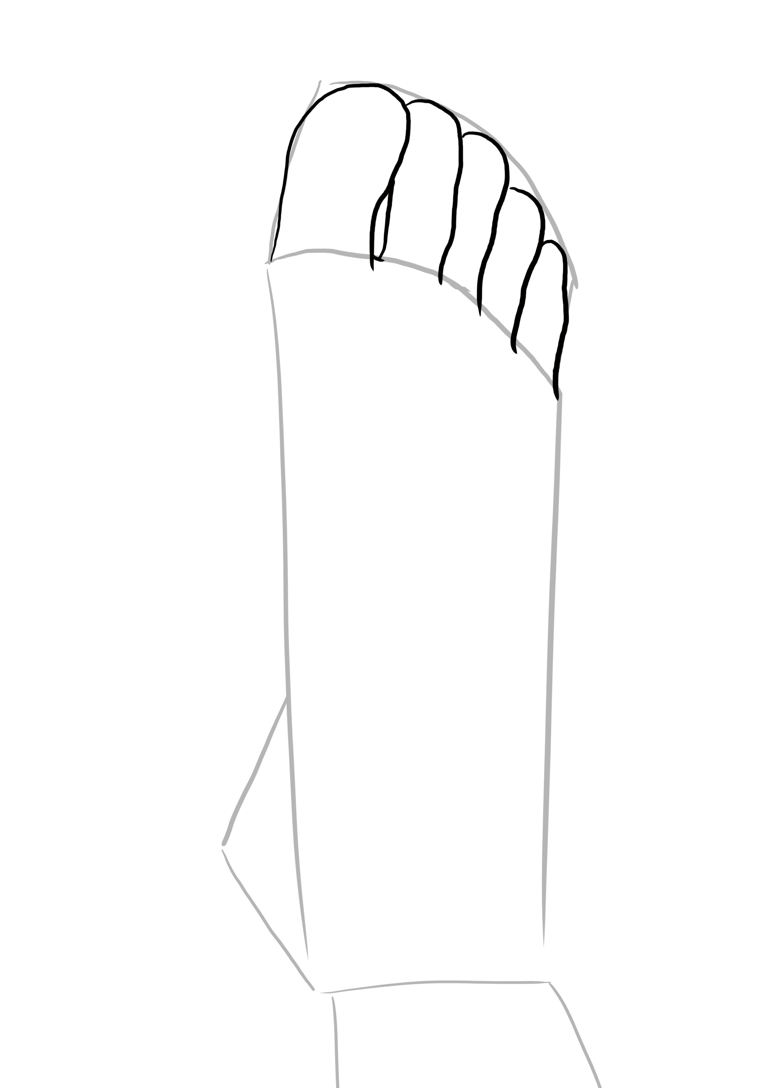 dessin difficile : les orteils du pied