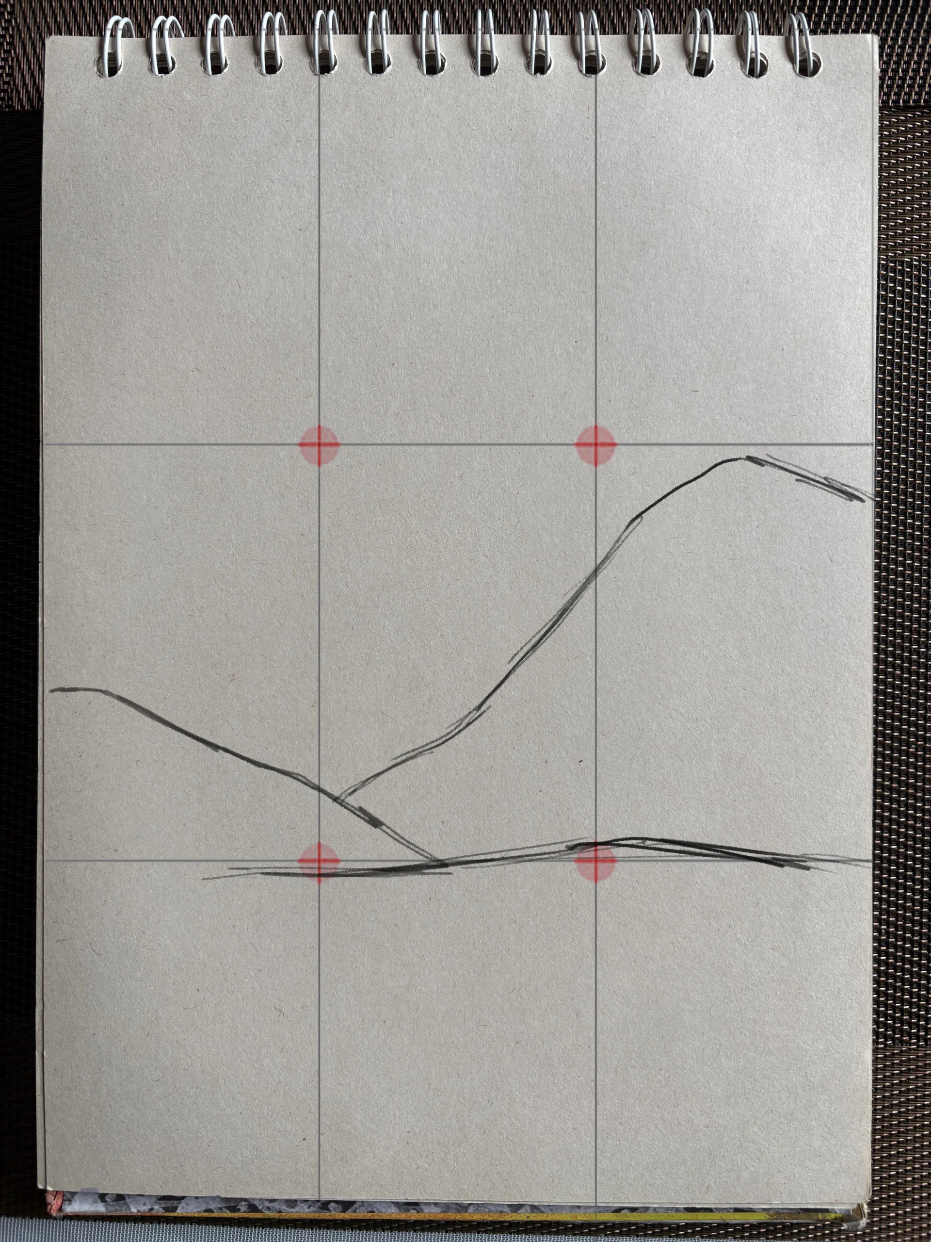dessiner la base d’un paysage en perspective atmosphérique