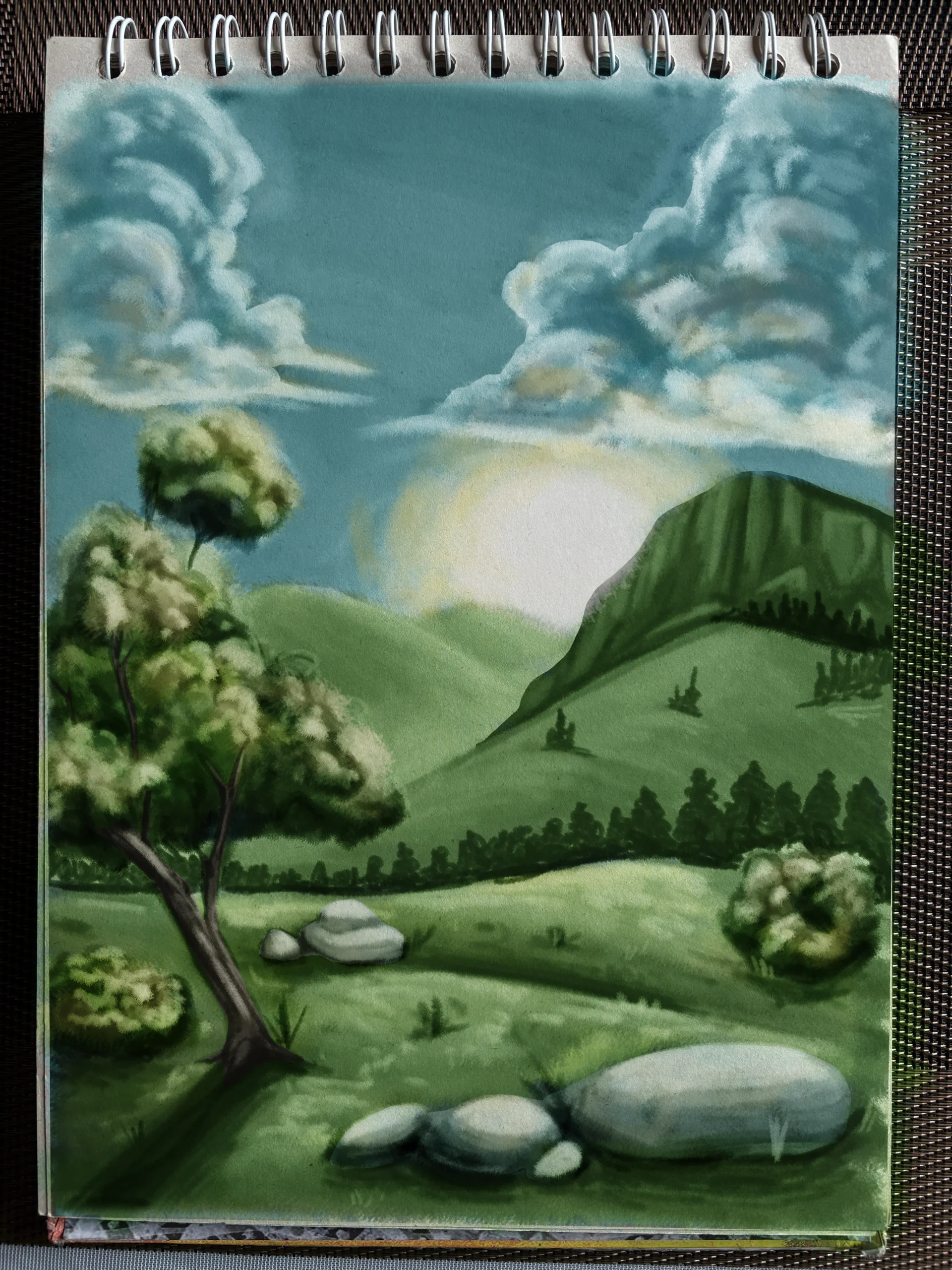 dessiner la couleur d’un paysage en perspective atmosphérique