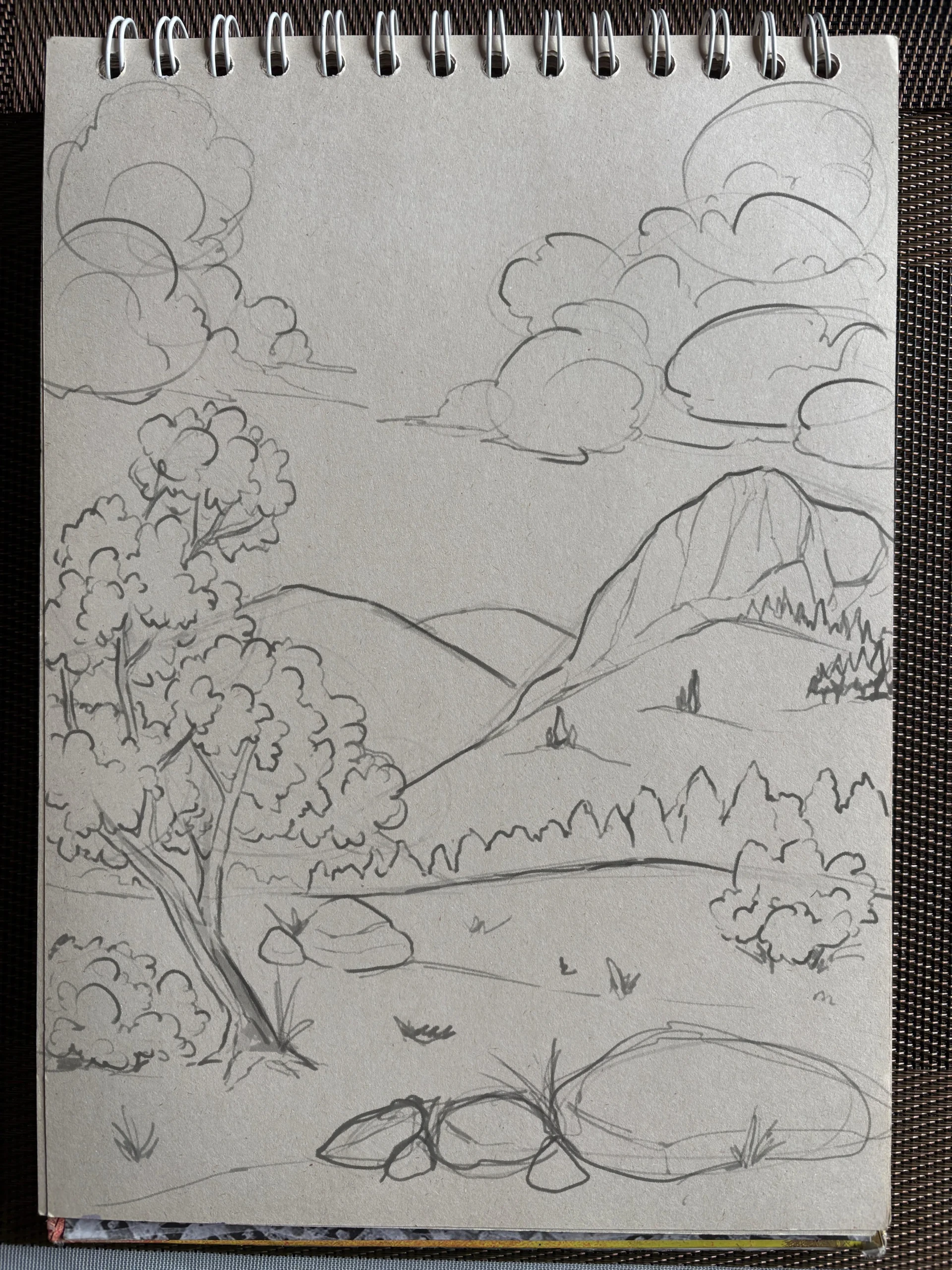 dessiner le second plan d’un paysage en perspective atmosphérique