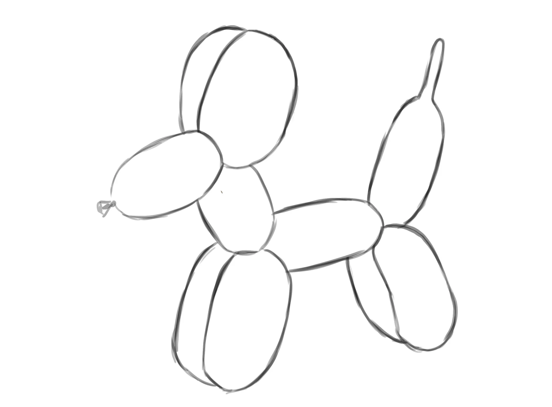 dessiner la structure d’un chien en relief