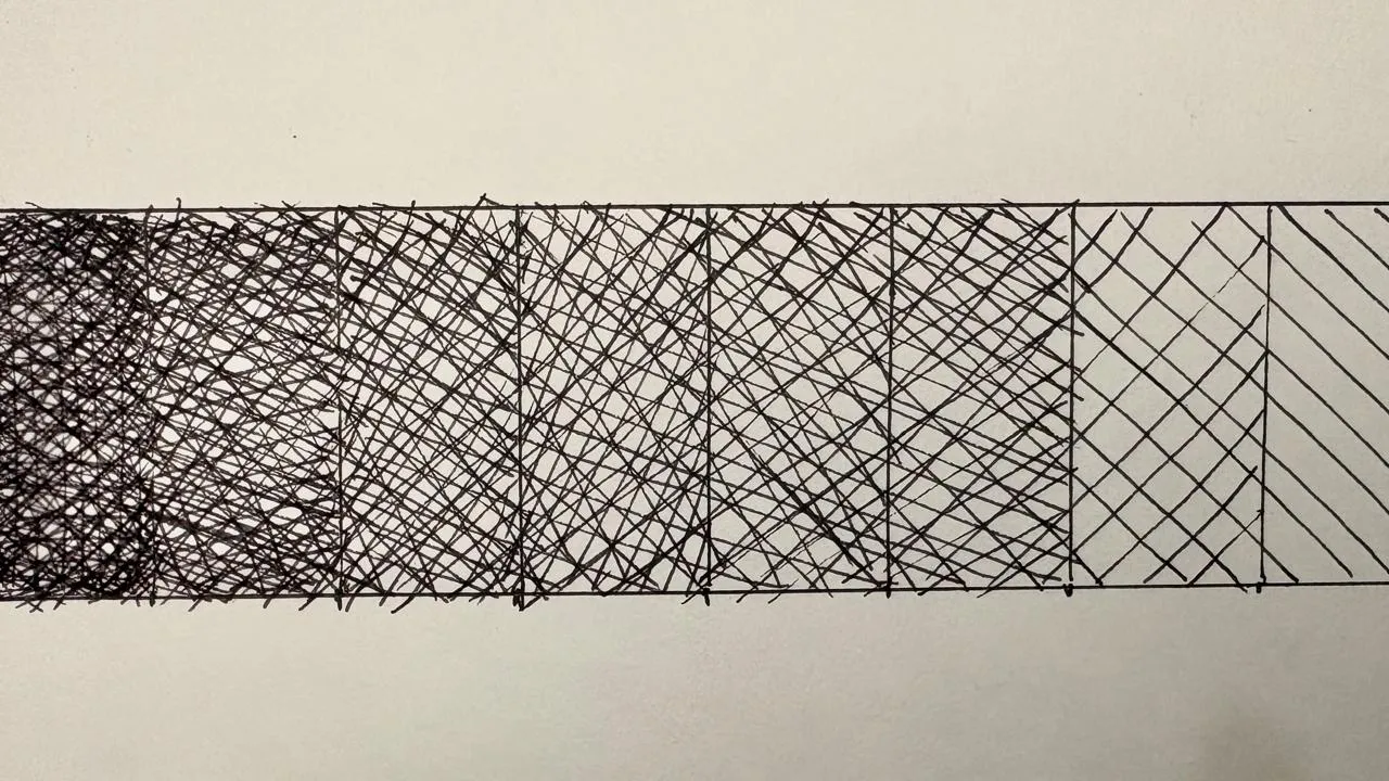 dessiner des hachures croisées au stylo plume
