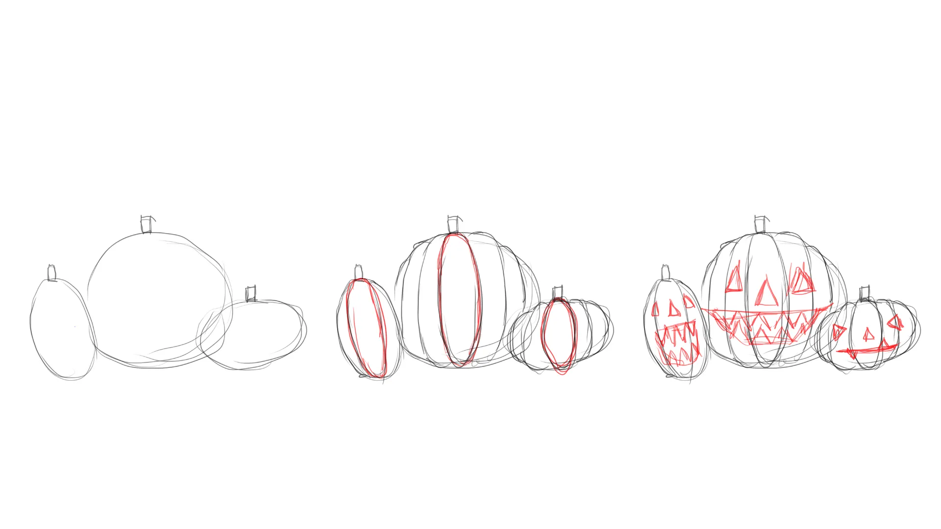 dessiner la base une citrouille d’halloween