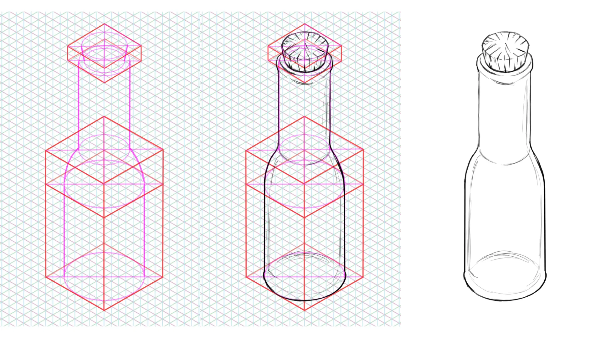draw a glass jar in perspective easily