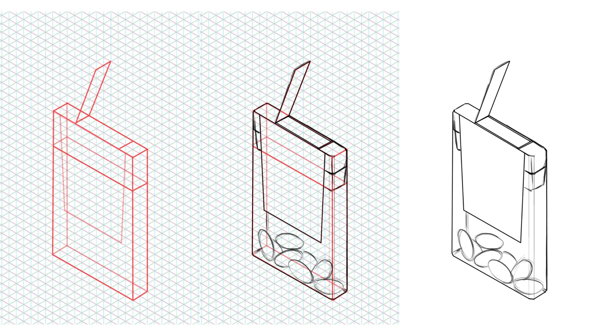 easily draw a candy box in perspective