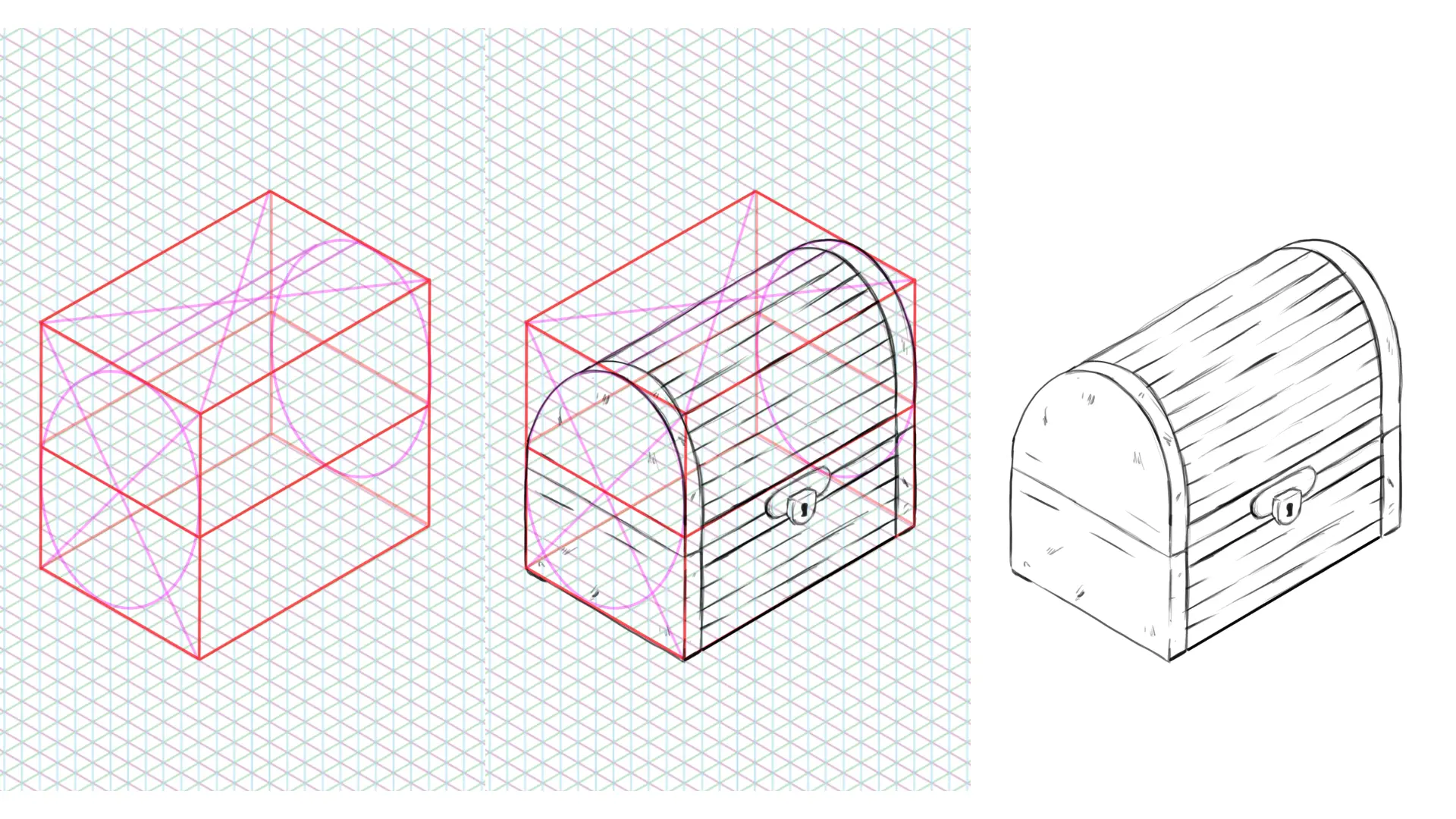 draw a chest in perspective easily