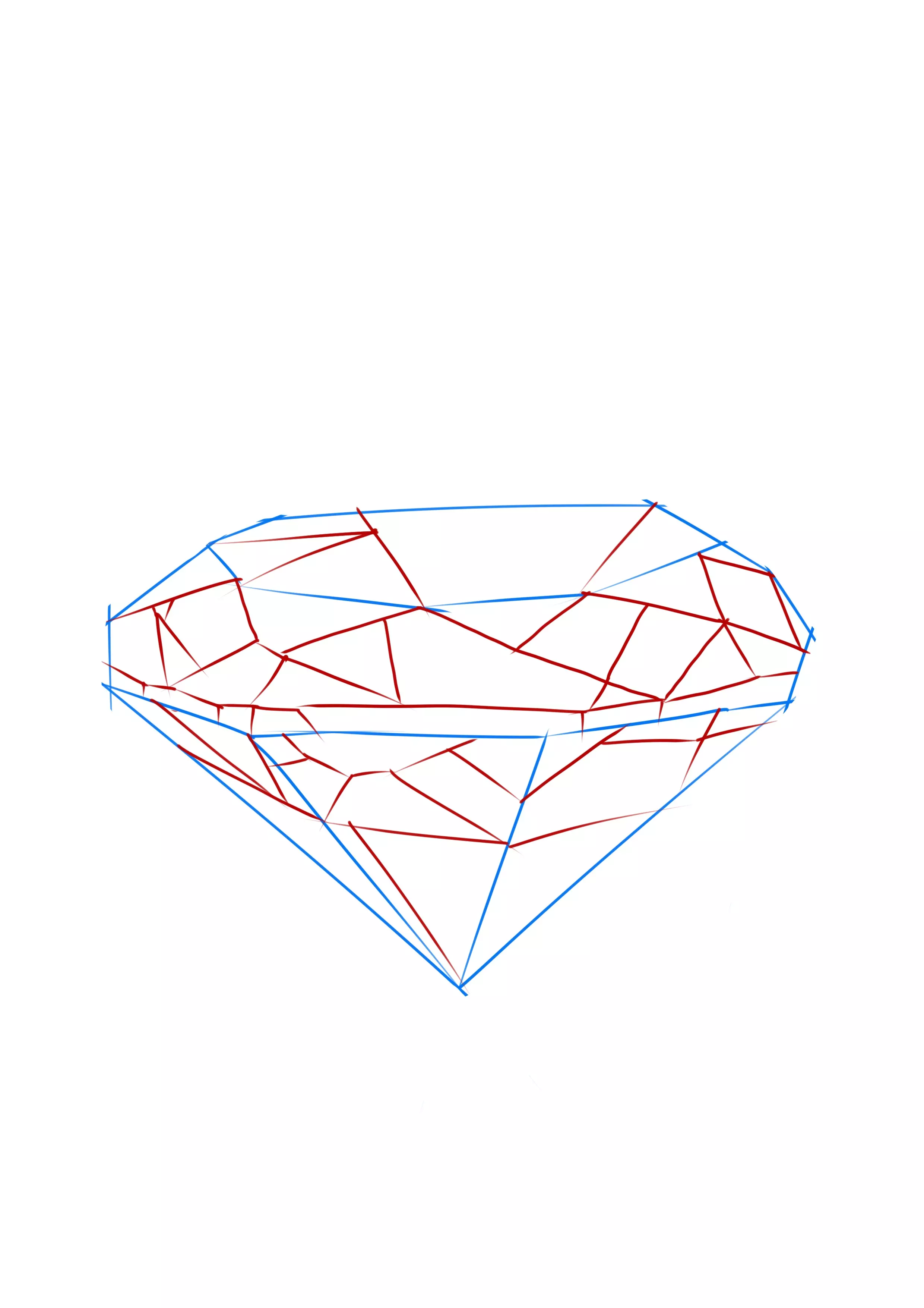 dessin fini de la base du diamant