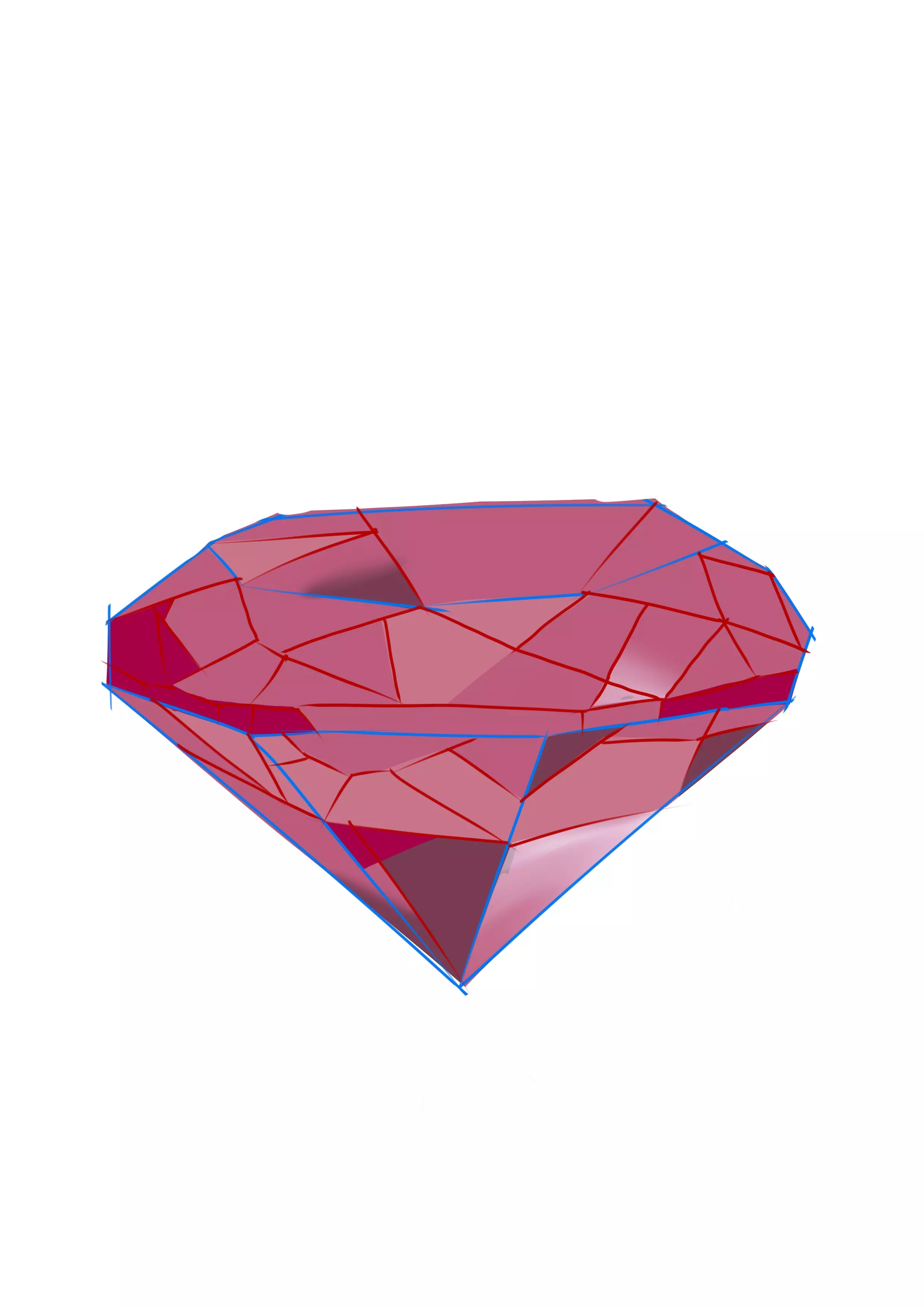 dessin des nuances de couleur d’un diamant