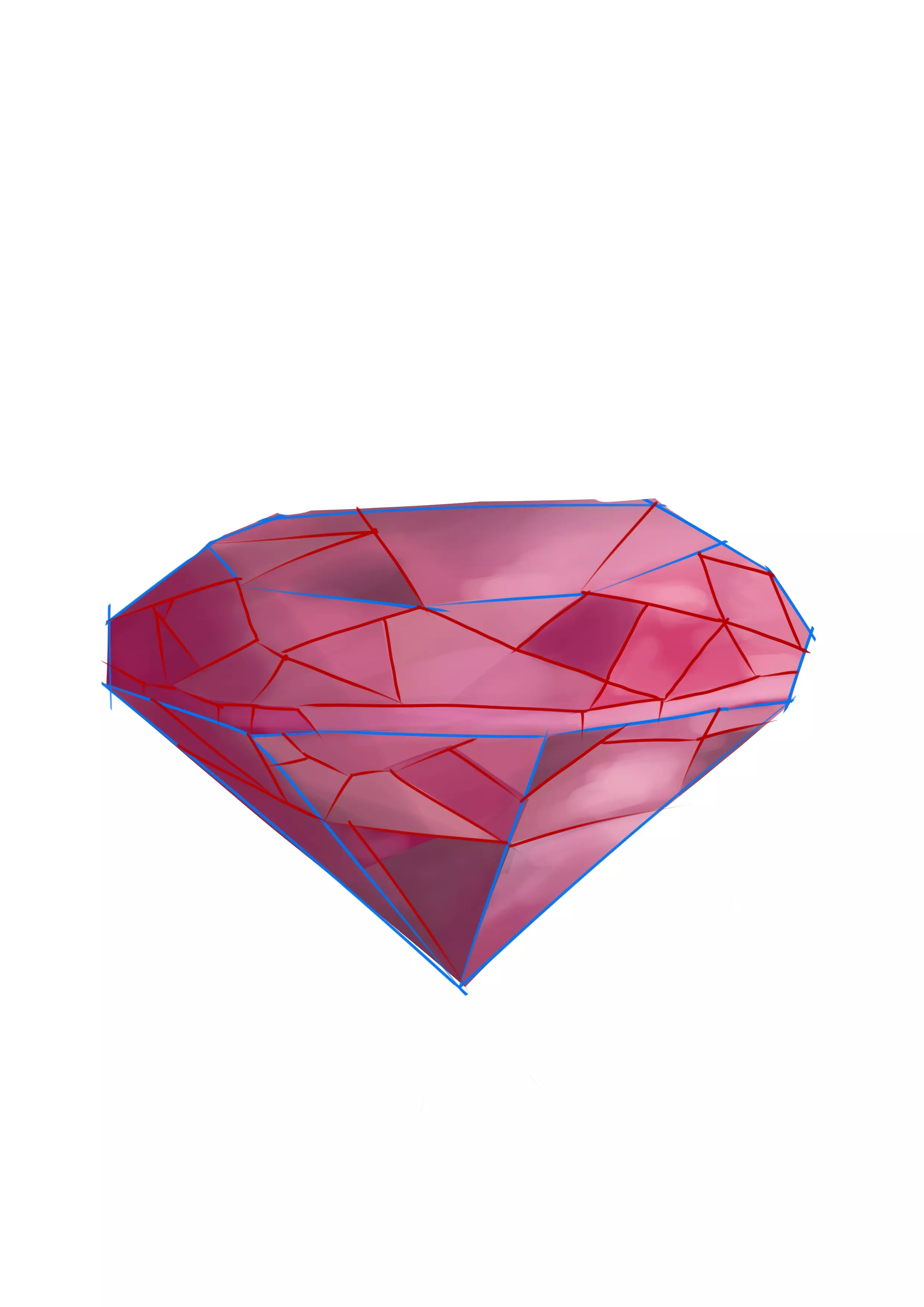 dessin en couleur des différentes teintes d’un diamant