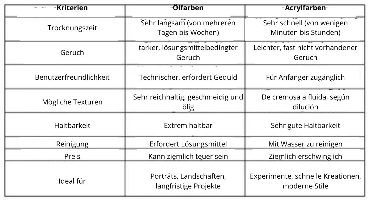 Acrylfarbe oder Ölfarbe: Was sind die Unterschiede?