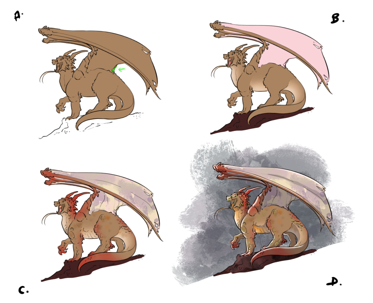 dessiner un dragon en couleur