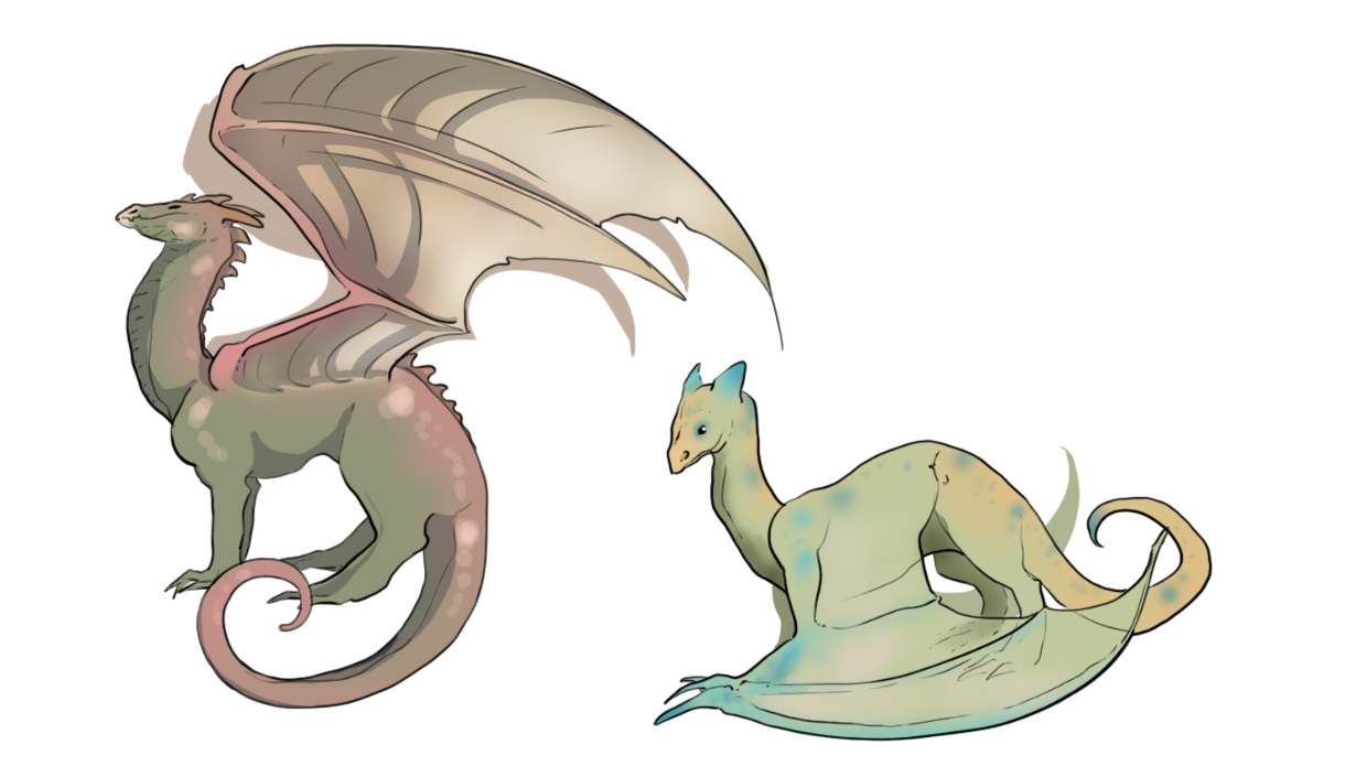 Exemples de dessin de dragons occidentaux