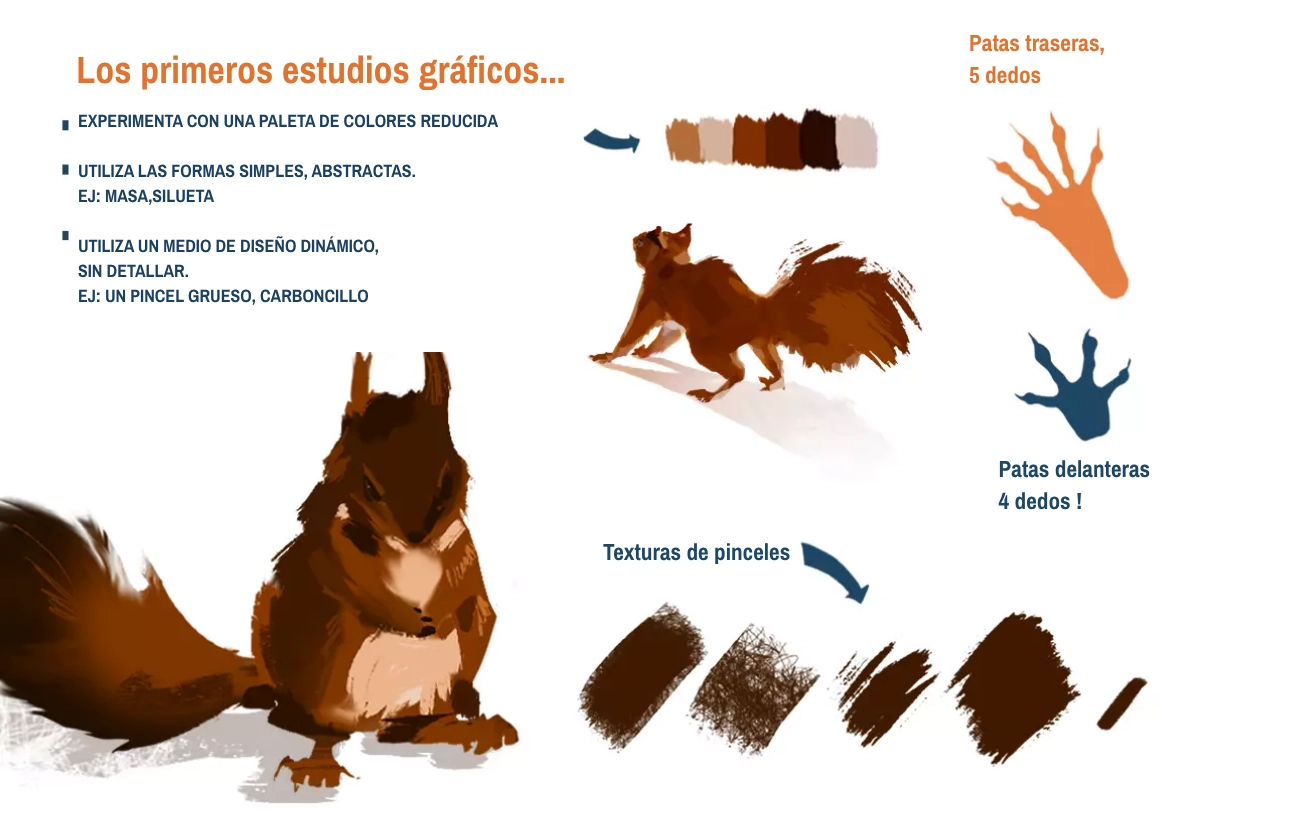 la paleta de colores de la ardilla