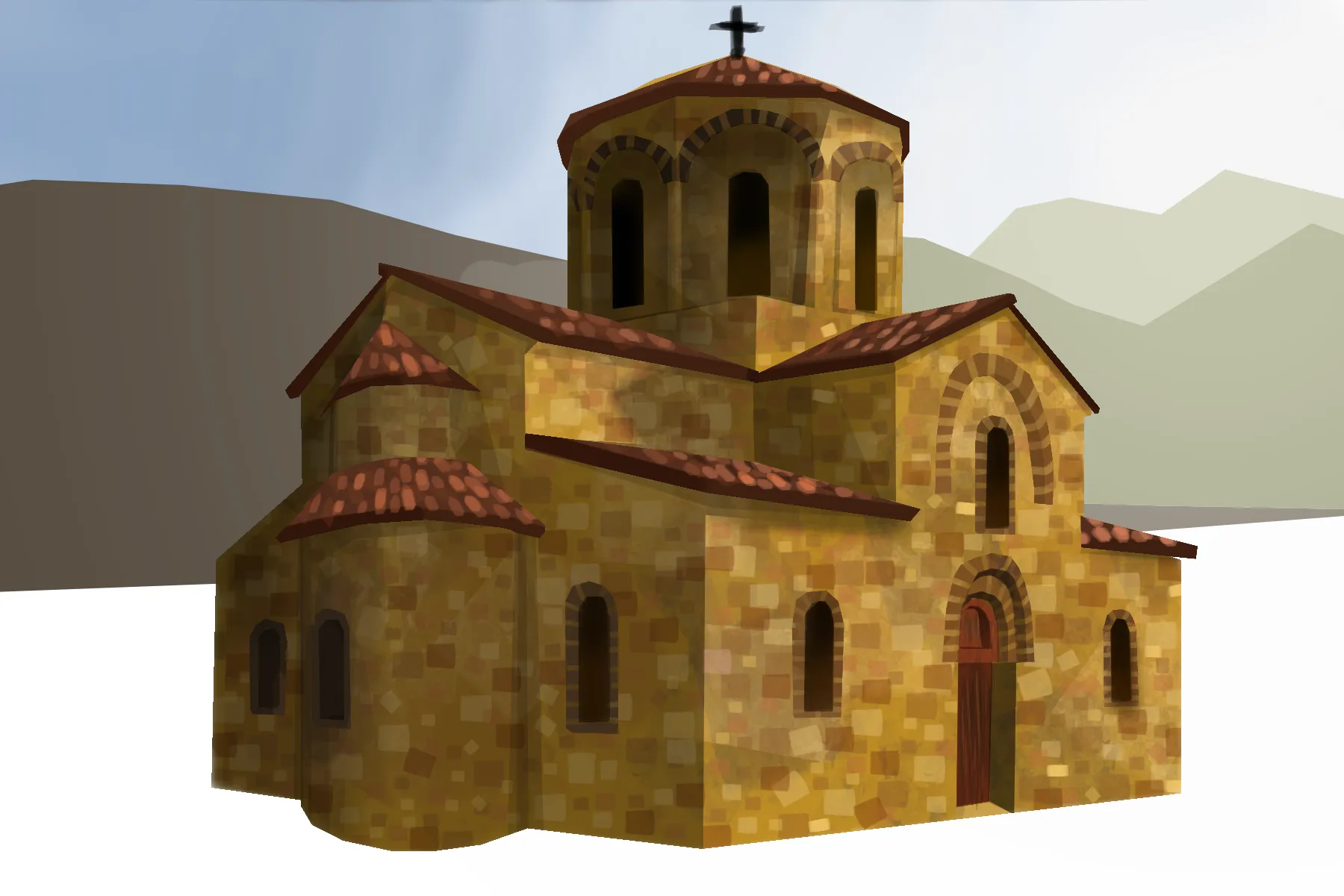 dessiner l’arrière plan d’une église