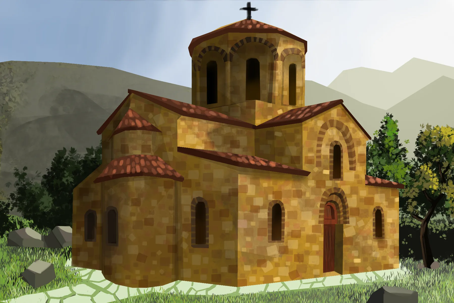 dessiner le premier plan d’une église
