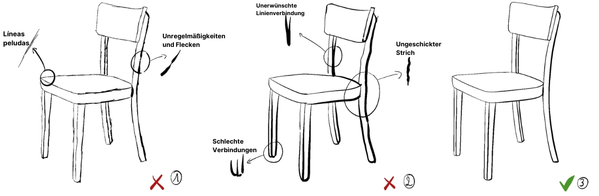 erfolgreiche Linien beim Tuschen zeichnen
