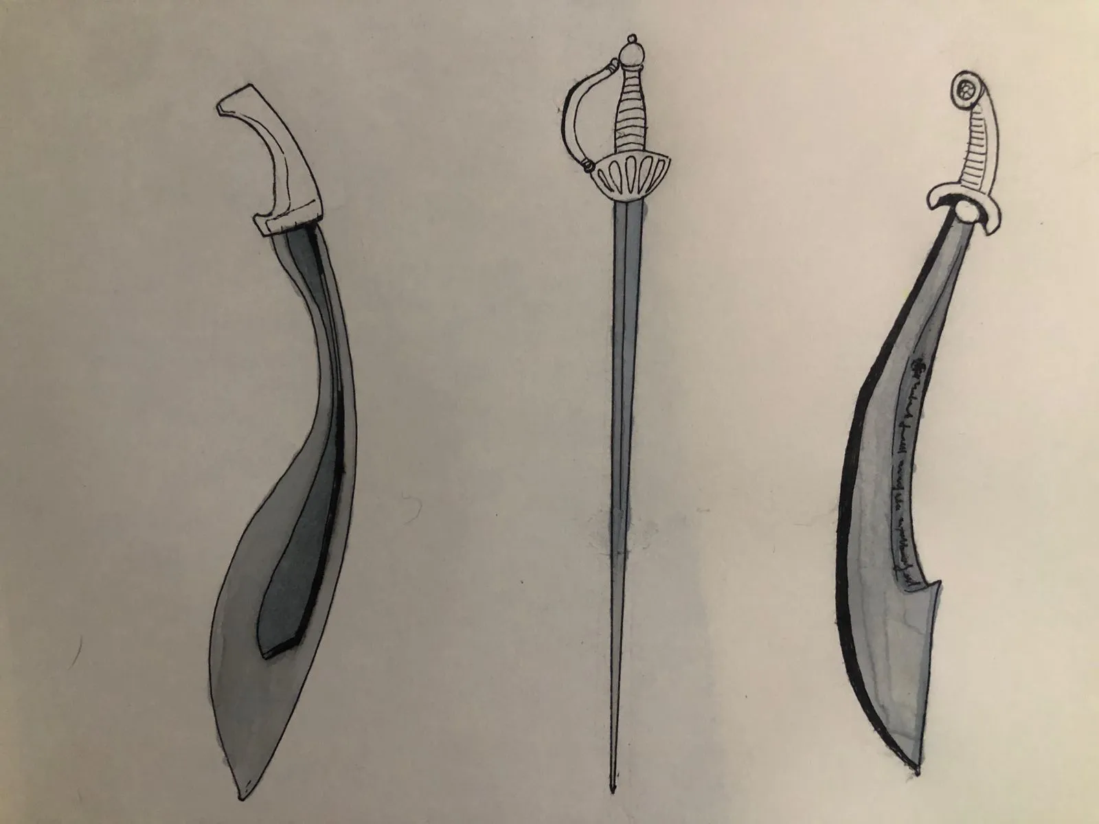 dessiner la couleur de plusieurs épées