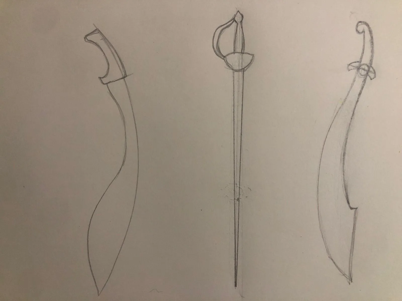 dessiner la forme de plusieurs épées