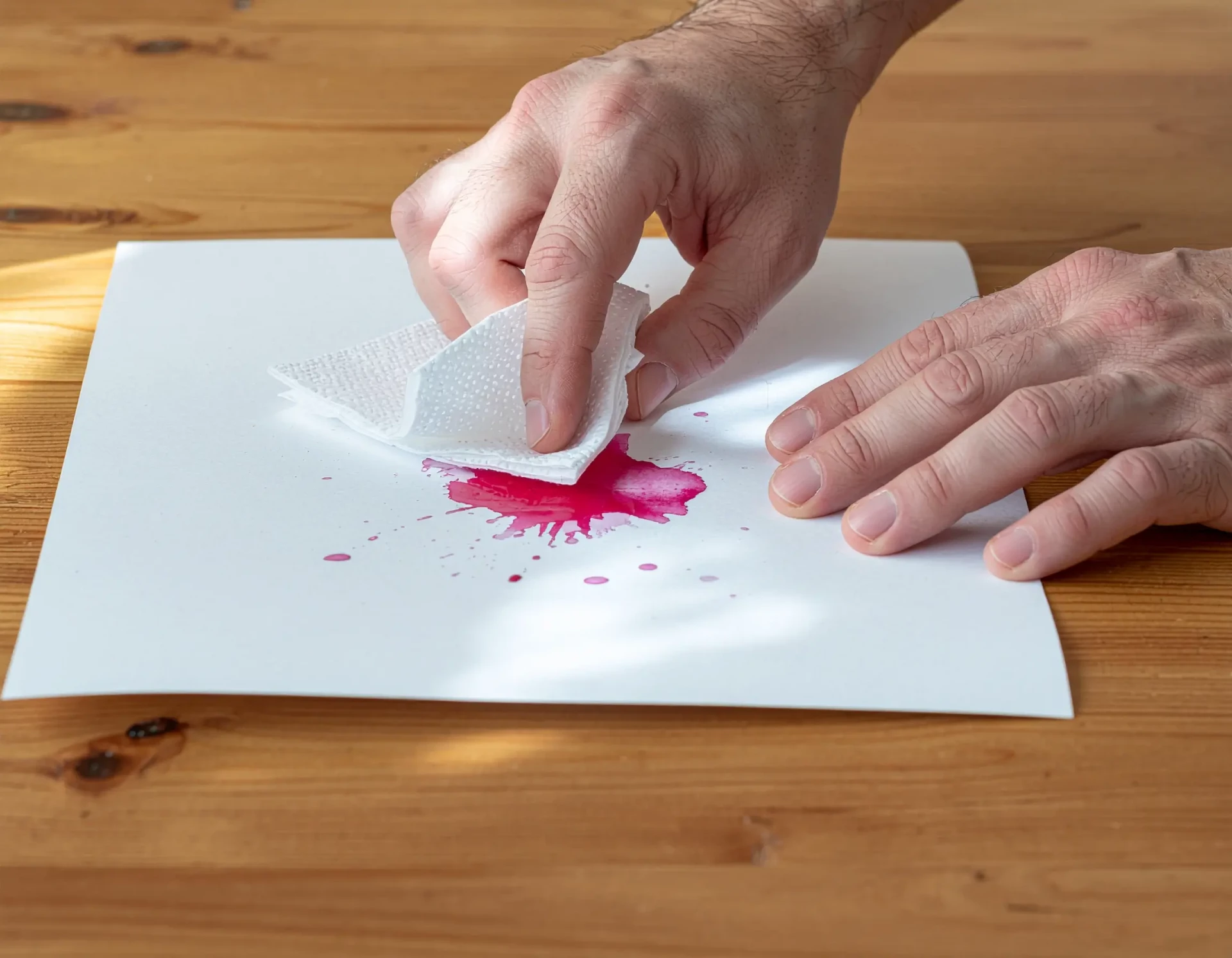 absorber l’excès d’eau pour corriger une erreur à l’aquarelle