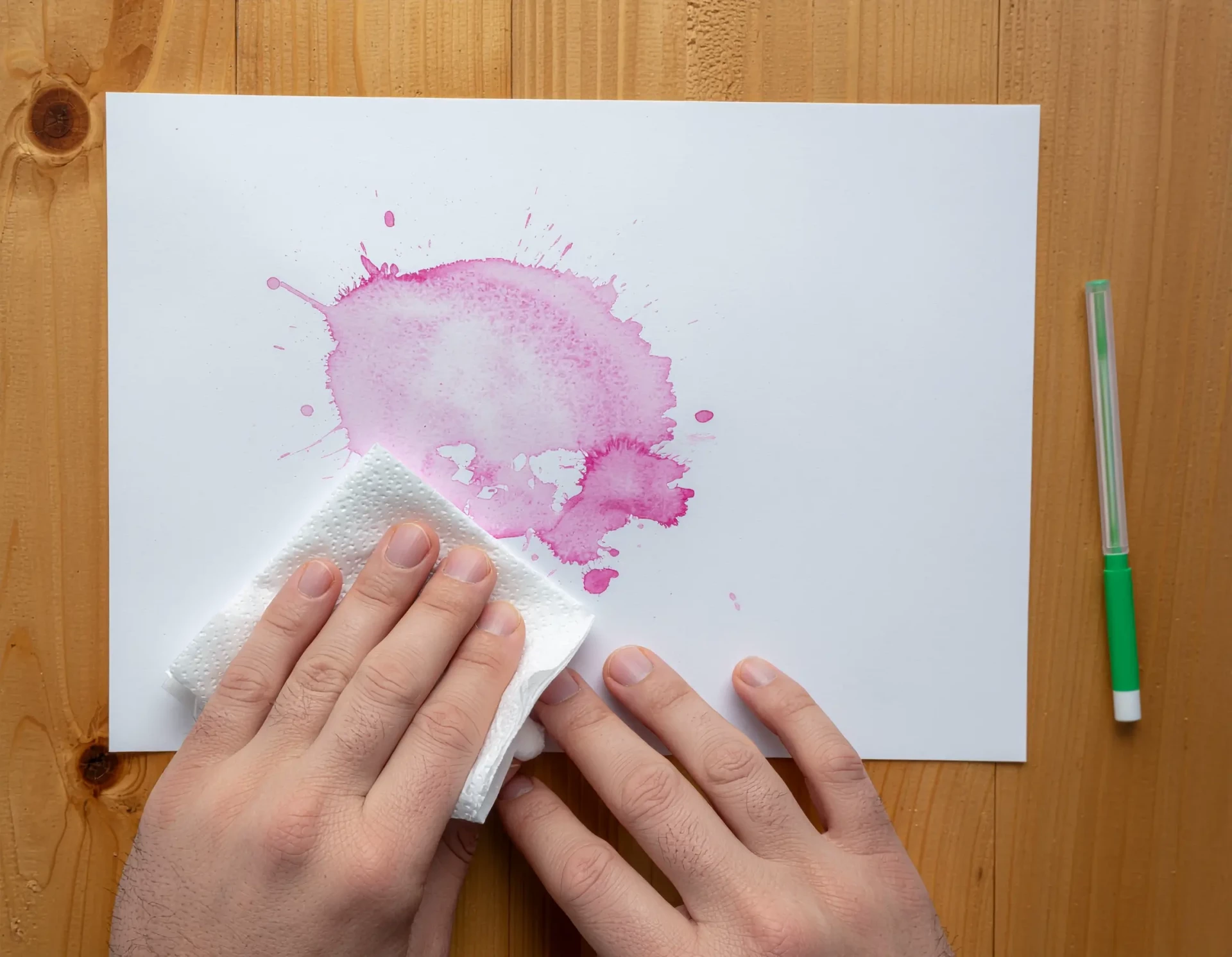 humidifier le papier pour corriger une erreur à l’aquarelle