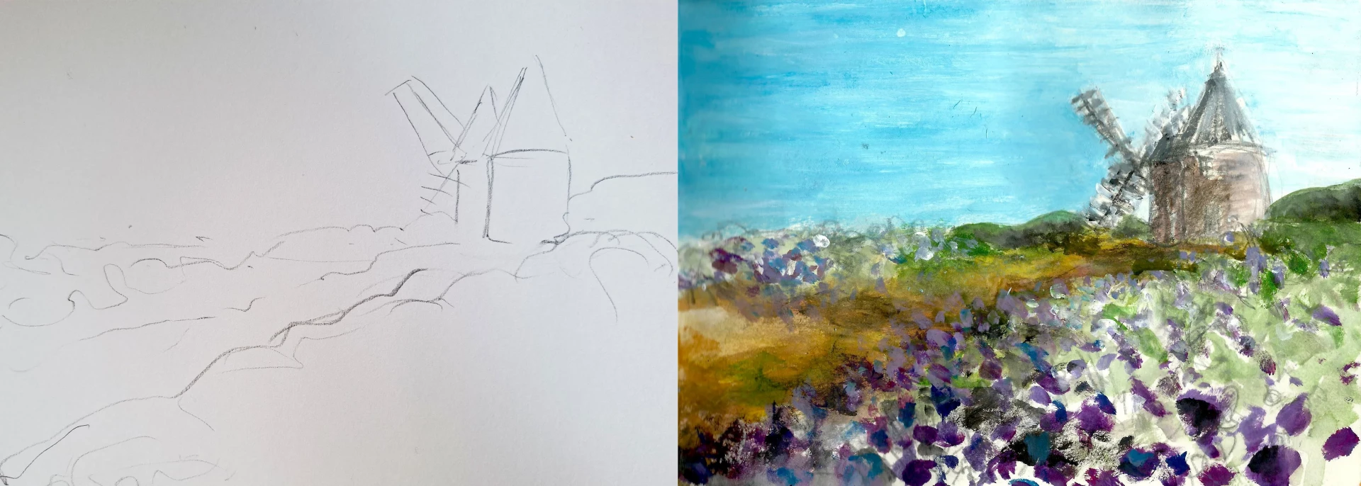 bien réaliser son croquis quand on débute en peinture