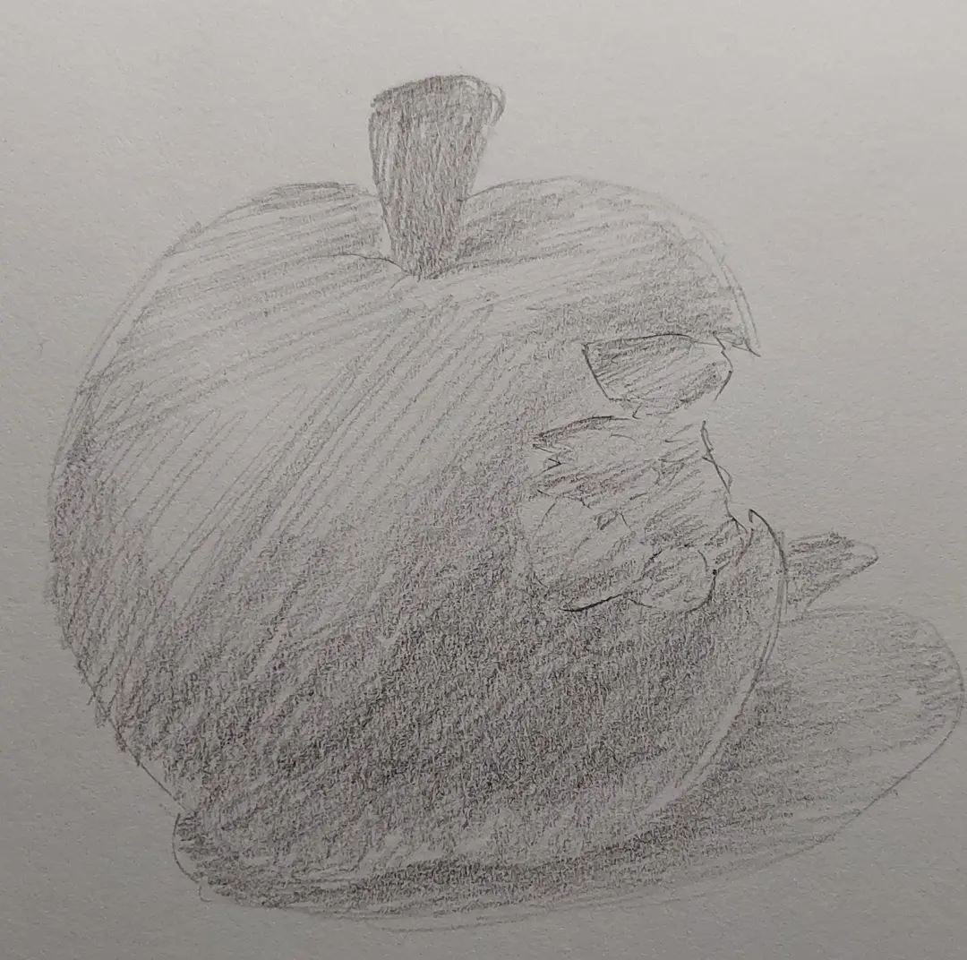 dessiner les dégradés d’une pomme avec la technique de l’estompage