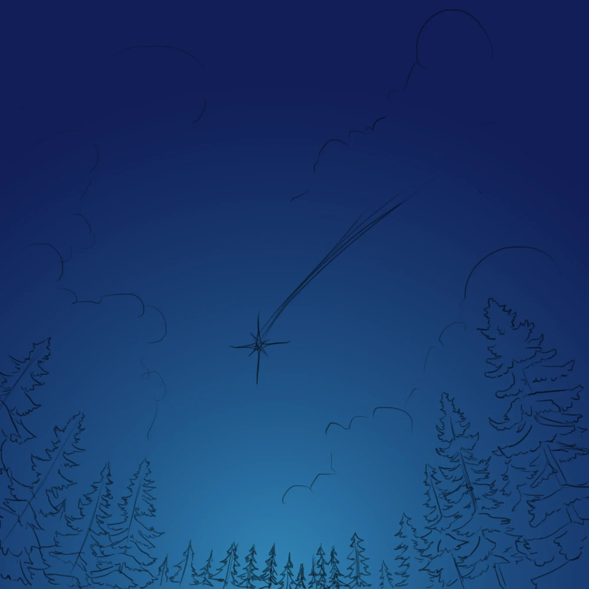 dessiner la couleur d’une étoile filante